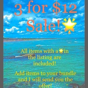 All items with a 🌟 in the listing are 3 for $12!